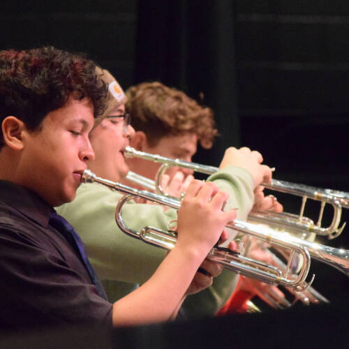 trumpets playing in jazz band